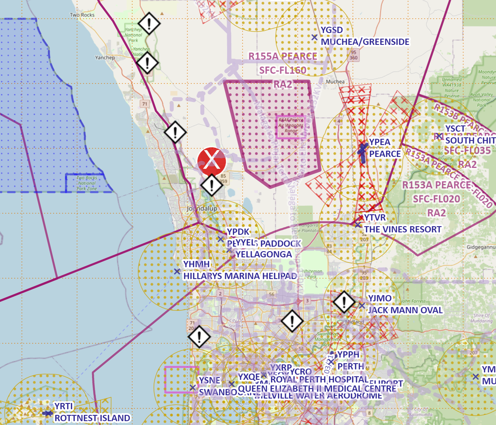 AEROphoria overview of Perth airspace